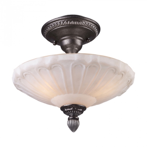 Restoration 3 Light Semi Flush Mount Light in Dark Silver