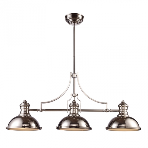 Chadwick 3 Light Billiard / Island Light in Polished Nickel