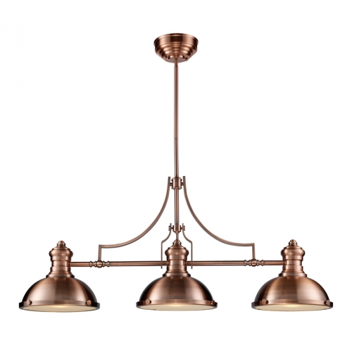 Chadwick 3 Light Billiard / Island Light in Antique Copper