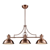 Chadwick 3 Light Billiard / Island Light in Antique Copper