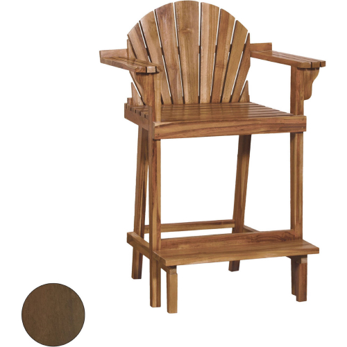 Lifeguard Outdoor Counter Stool in Burnt Umber Teak Wood