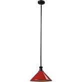 Boulton 14"W 1 Light Ceiling Pendant Light in Oiled Bronze & Red