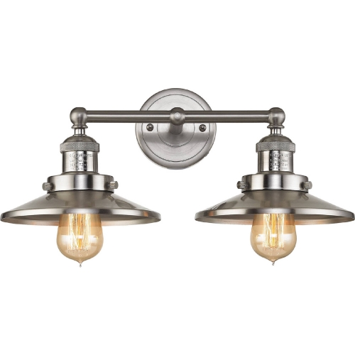 English Pub 2 Light Bathroom Vanity Light in Satin Nickel