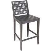 Clear Water Outdoor Bar Stool in Antique Smoke Gray Teak Wood