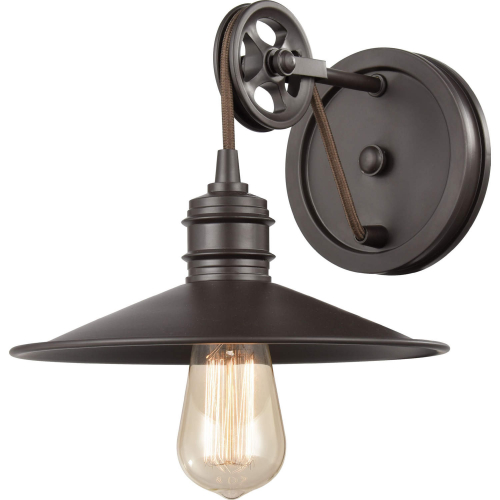 Spindle Wheel 8"H 1 Light Wall Sconce in Oil Rubbed Bronze