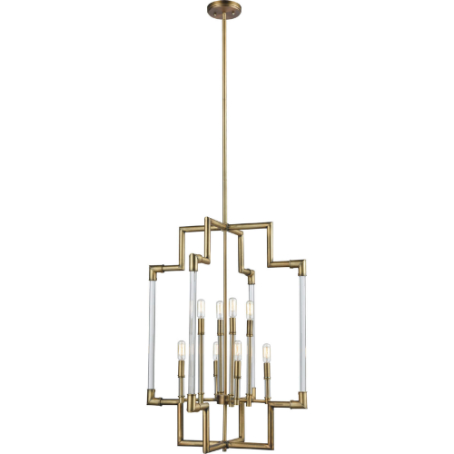 Brandon 24"W 8 Light Pendant in Classic Brass