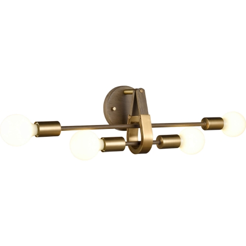 Sabine 24"W 4 Light Vanity Light in Pecan Metal & Brushed Gold