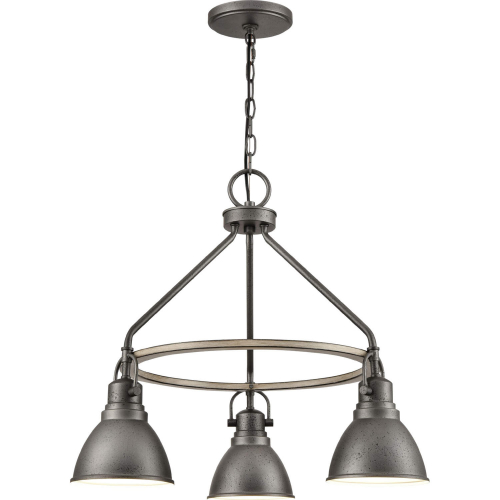 North Shore 24"W 3 Light Outdoor Pendant in Iron