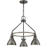 North Shore 24"W 3 Light Outdoor Pendant in Iron