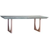 Innwood 92" Dining Table in Waxed Concrete & Teak