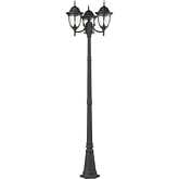 Outdoor Essentials 91"H 3 Light Outdoor Post Light in Charcoal & Seeded Glass