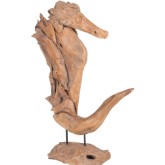 Whinny Teak Sea Horse Sculpture