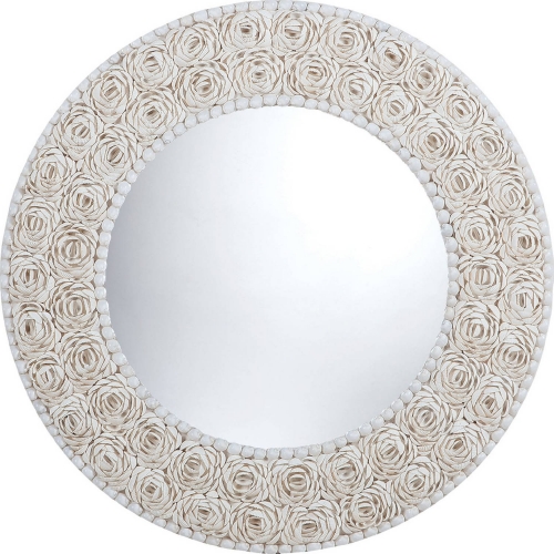 Floral Pattern Clam Shell Framed Mirror