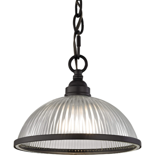 Liberty Park 1 Light Flush Mount in Oil Rubbed Bronze & Prismatic Glass