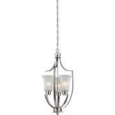 Foyer 15"W 3 Light Pendant in Brushed Nickel