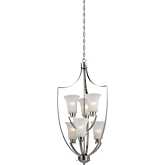 Foyer 21"W 6 Light Chandelier in Brushed Nickel