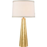 Hightower Table Lamp in Gold Leaf Finish & White Linen