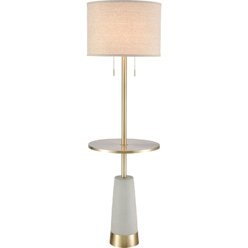 Below the Surface Floor Lamp w/ Table in Concrete & Brass