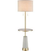 Below the Surface Floor Lamp w/ Table in Concrete & Brass