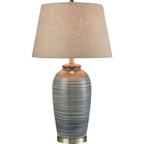 Monterey Table Lamp in Blue Glaze & Satin Nickel