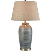 Monterey Table Lamp in Blue Glaze & Satin Nickel