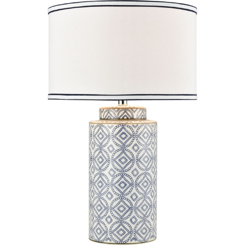 Ambert Table Lamp in Blue & White Ceramic