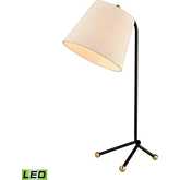 Pine Plains 25"H 1 Light Table Lamp in Black & Aged Brass (Includes LED Bulb)