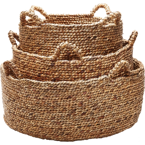 Natural Low Rise Baskets (Set of 3)