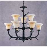 Lacombe 2 Tier Traditional Chandelier in Metal & Glass