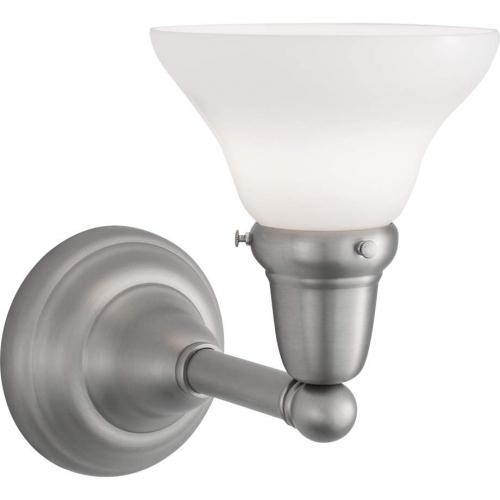 Coventry 1 Lt Vanity Wall Sconce in Brushed Nickel & Opal Glass