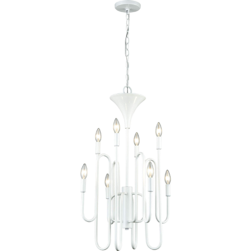 Decatur 19"W 8 Light Chandelier in Matte White Metal