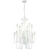 Decatur 22"W 12 Light Chandelier in Matte White Metal