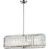 Beaumont 32"W 6 Light Chandelier in Polished Chrome & Crystal