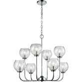 Emory 30"W 8 Light Chandelier in Polished Chrome & Clear Glass