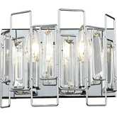 Crosby 9"W 2 Light Vanity Light in Polished Chrome & Crystal