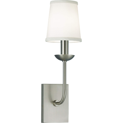 Circa 1 Light Wall Sconce in Brushed Nickel & White Fabric