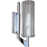 Faceted Wall Sconce Vanity Light in Chrome