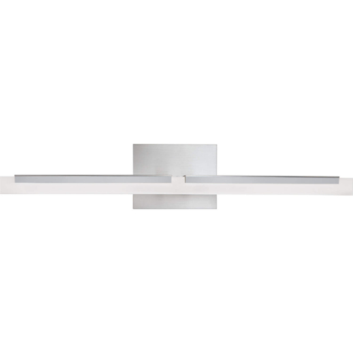 Double L Wall Sconce 26" LED Vanity Light in Brushed Nickel & Acrylic