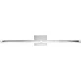 Double L Wall Sconce Linear 36" LED Vanity Light in Chrome & Acrylic