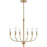 Newland 21"W 6 Light Chandelier in Satin Brass