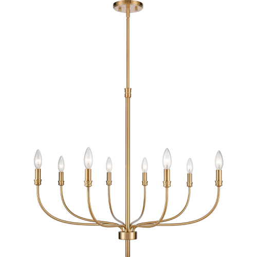 Newland 34"W 8 Light Chandelier in Satin Brass