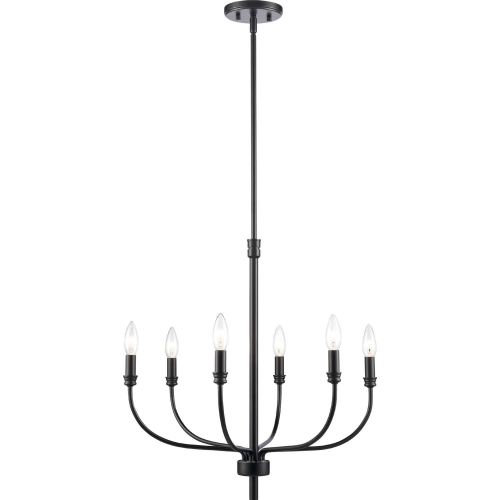 Newland 21"W 6 Light Chandelier in Matte Black