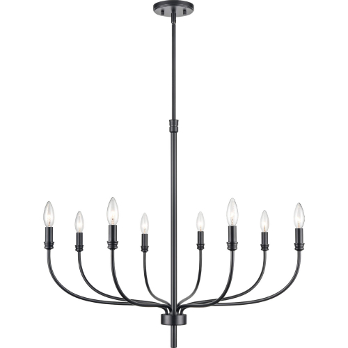 Newland 34"W 8 Light Chandelier in Matte Black