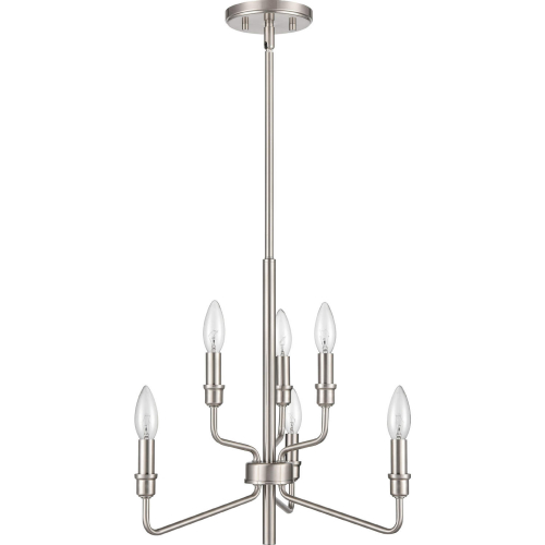 Saginaw 18"W 6 Light Chandelier in Satin Nickel