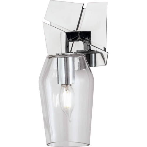 Gaia Indoor Wall Sconce in Chrome & Clear Glass