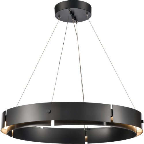 Fogelberg 26"W LED Pendant in Matte Black Steel & Acrylic