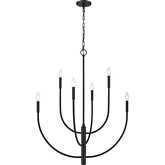 Continuance 30"W 6 Light Chandelier in Charcoal Metal