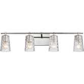 Lightweave 32"W 4 Light Vanity Light in Polished Nickel & Clear Crystal