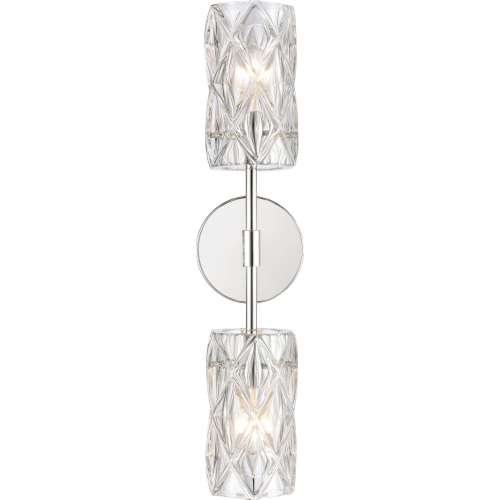 Forma de Crystal 21"H 2 Light Wall Sconce in Polished Chrome