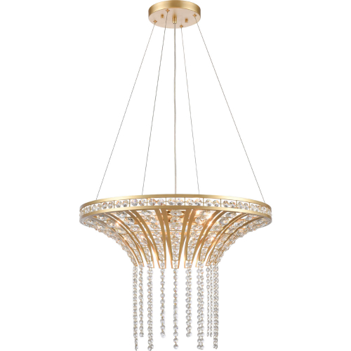 Fantania 24"W 6 Light Chandelier in Champagne Gold & Crystals